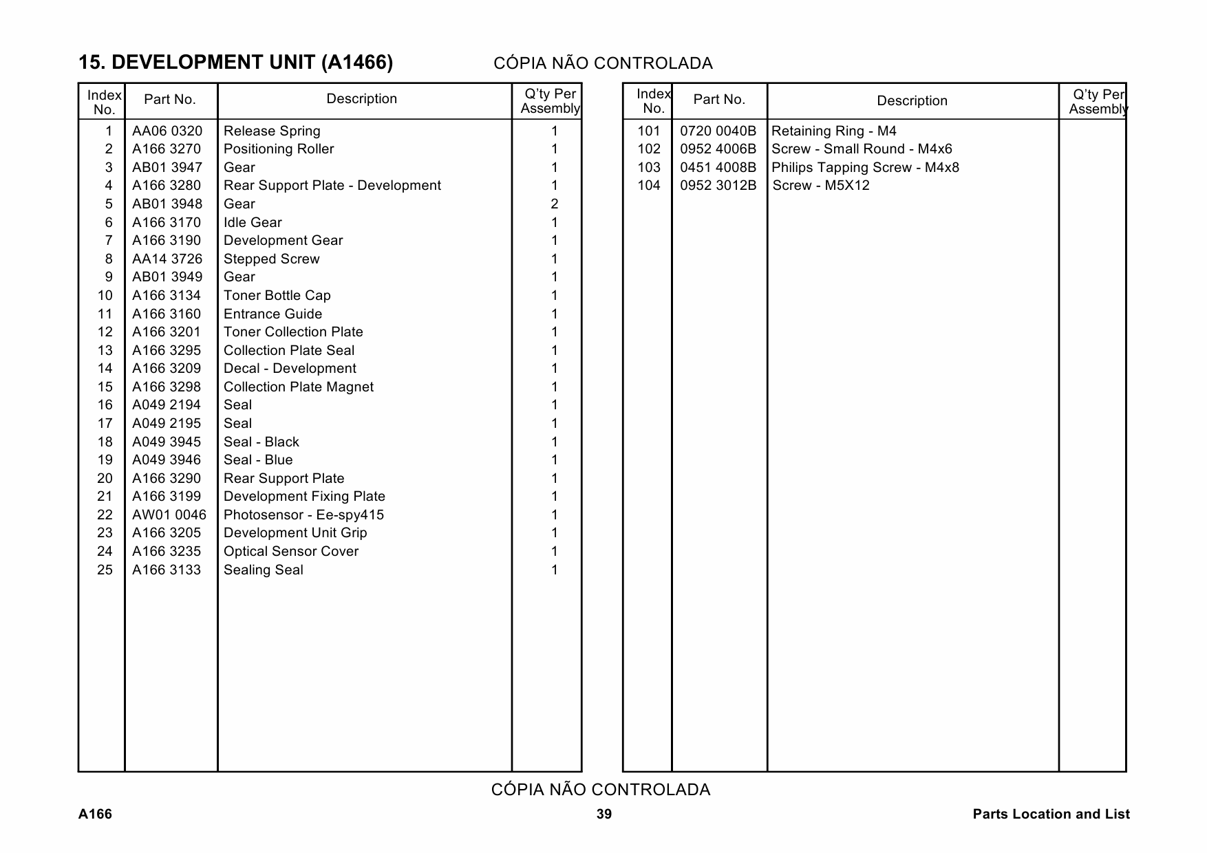 RICOH Aficio 2003 2103 2203 A166 A187 A189 Parts Catalog-3